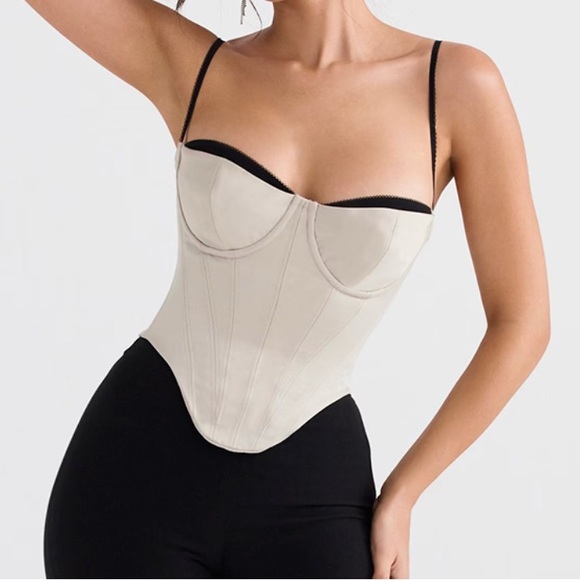 House of CB Cream and Black Corset Bra - Picture 2 of 7